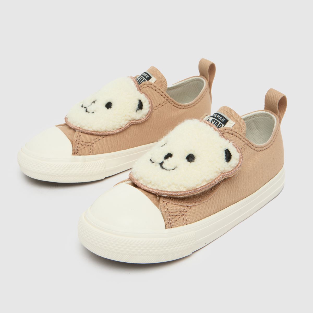 Converse beige All Star Lo Sherpa Björn Sneakers för småbarn