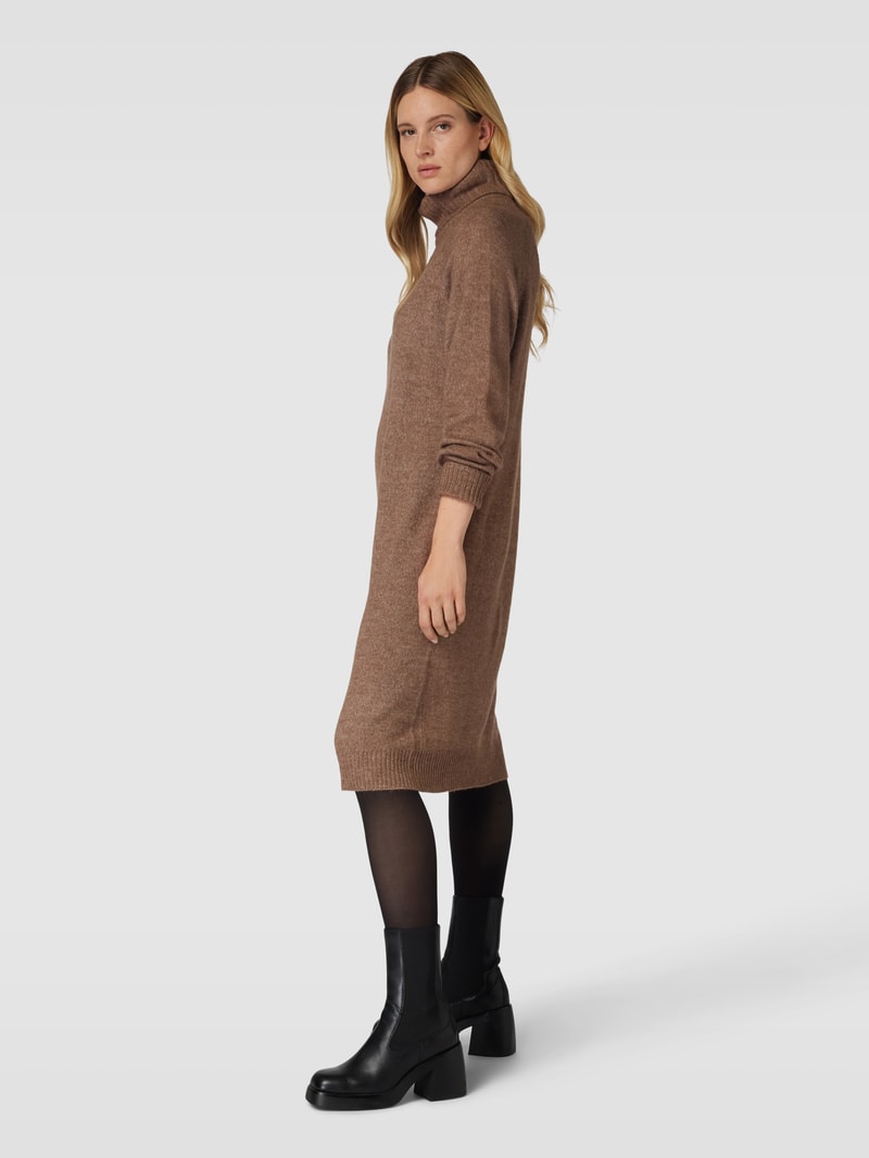 Strickkleid mit Rollkragen Modell 'DANIELA' in mittelbraun