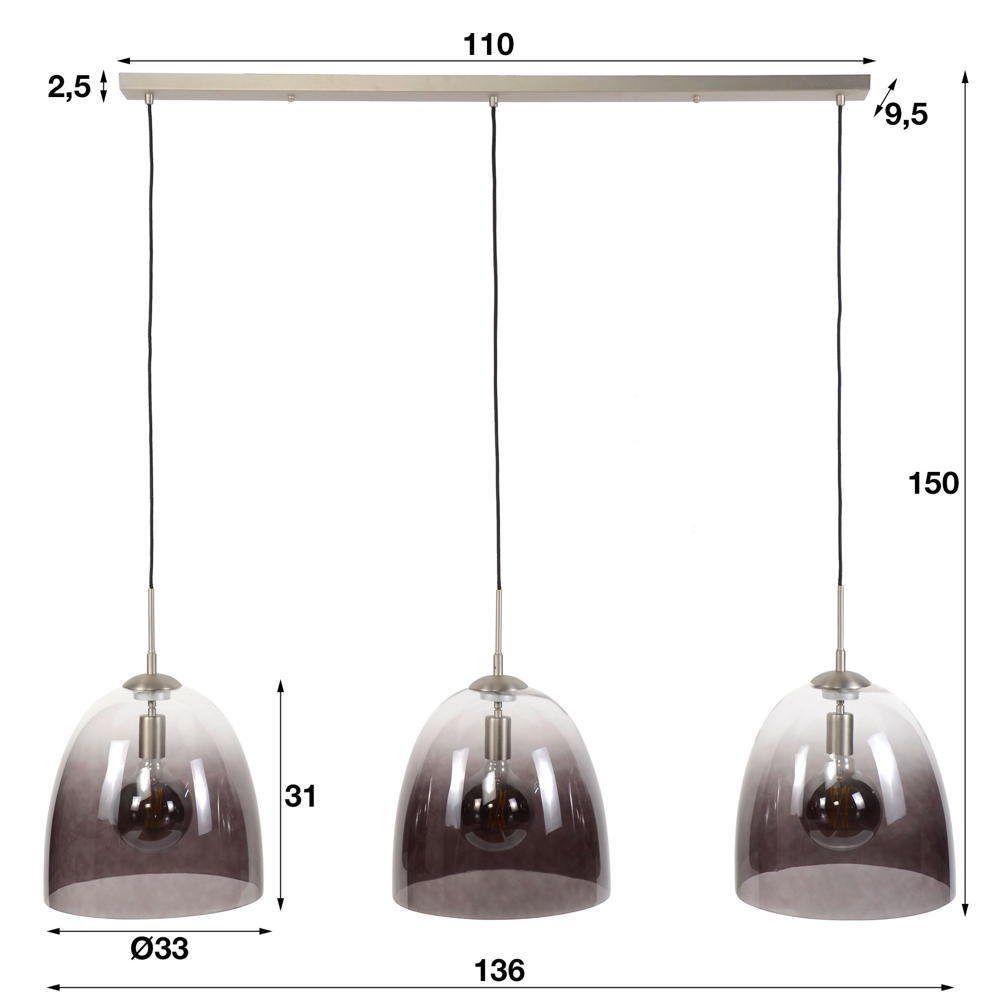 famlights Hängeleuchte, Pendelleuchte Madlen in Nickel E27 330mm 3-flammig, keine Angabe, Leuchtmittel enthalten: Nein, warmweiss, Hängeleuchte, Pendellampe, Pendelleuchte
