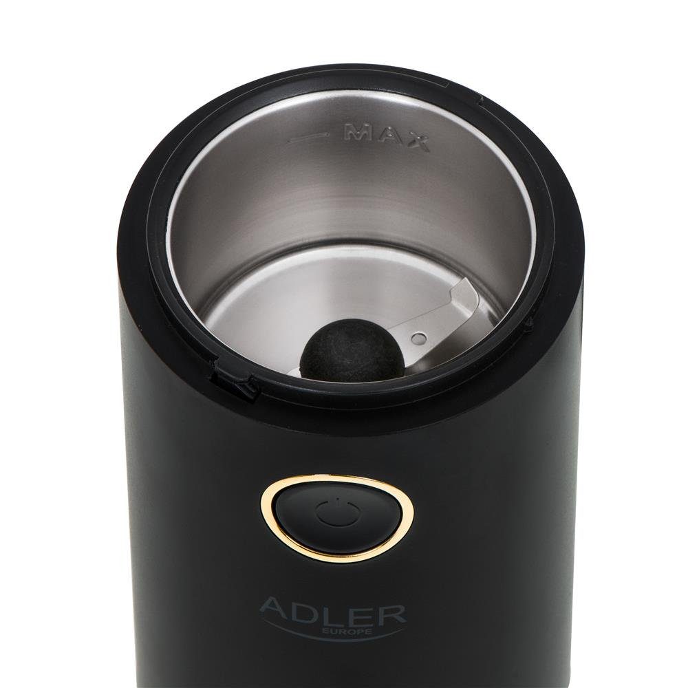 Adler Kaffeemühle AD4446bg, 150 W Elektrische Kaffeemühle 75 Gramm aus Edelstahl
