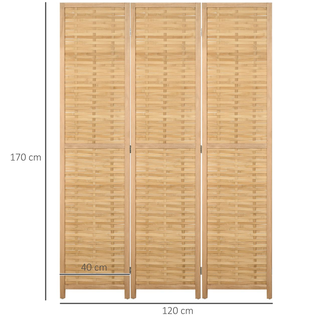 HOMCOM Paravent 3-teiliger Raumteiler 120x170 cm Trennwand Faltbarer Sichtschutz