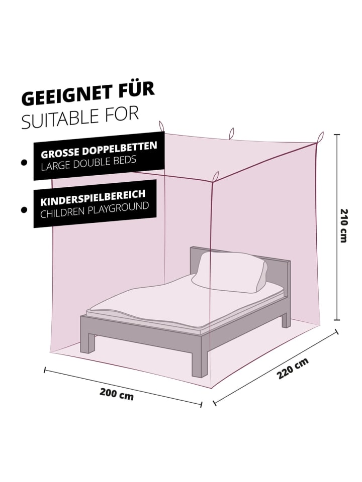 EASYmaxx LUMALAND Moskitonetz - Waschbar - 220x200x210 cm - Pink günstig kaufen onesize