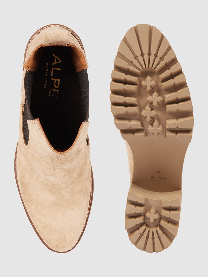 Chelsea Boots aus Veloursleder in camel