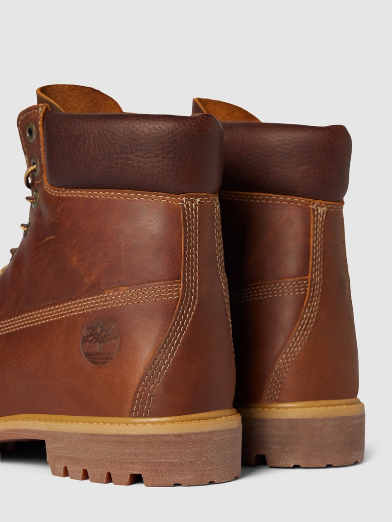 Boots aus Leder mit profilierter Sohle Modell 'HERITAGE' in dunkelbraun