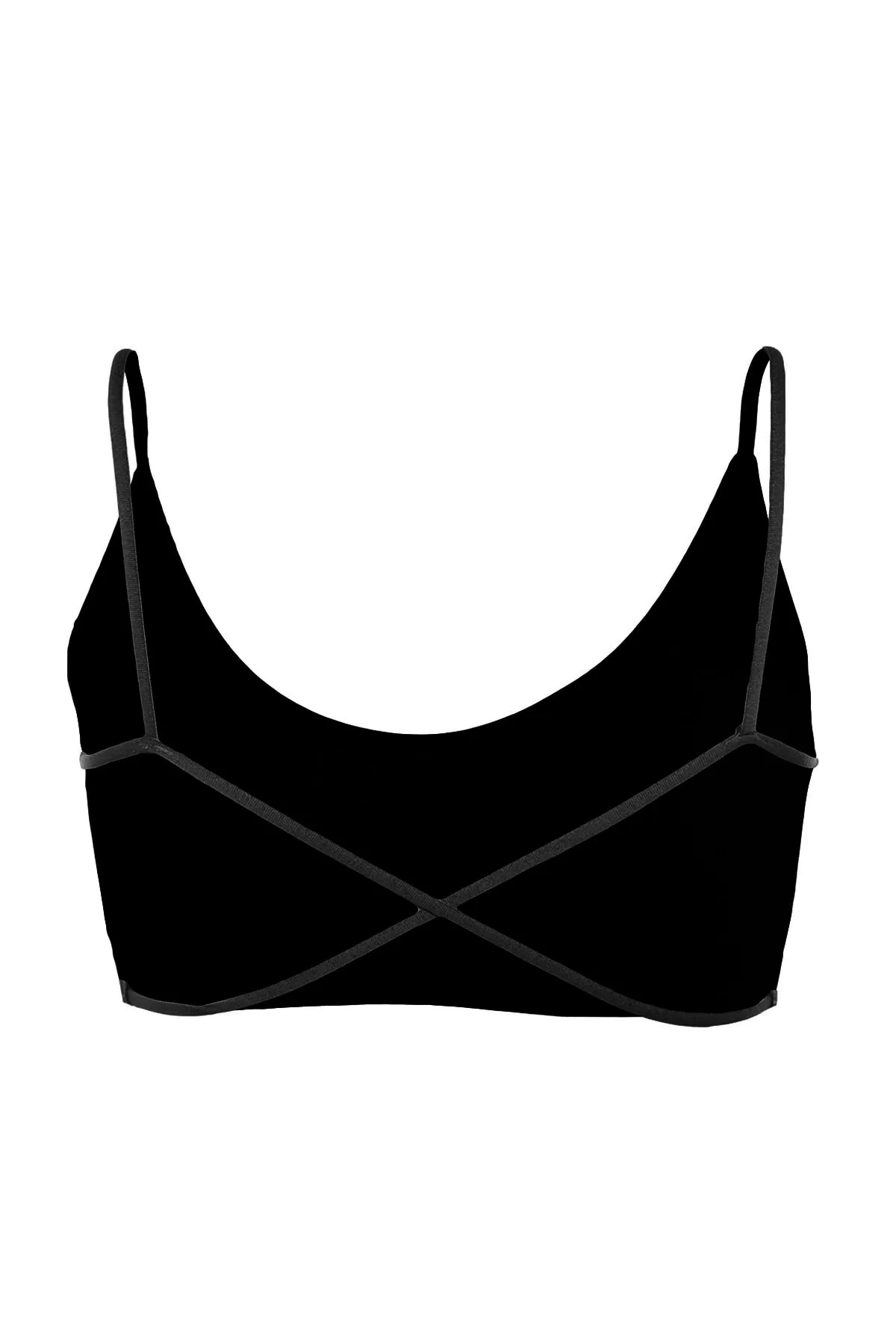 Trendyol Collection  Schwarzer nahtloser/nahtloser Bralette-Strick-BH mit Seilträgern auf der Rückseite THMAW23SU00130
