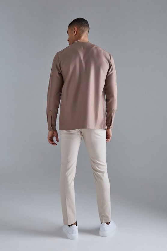 Langärmliges Twill Hemd
