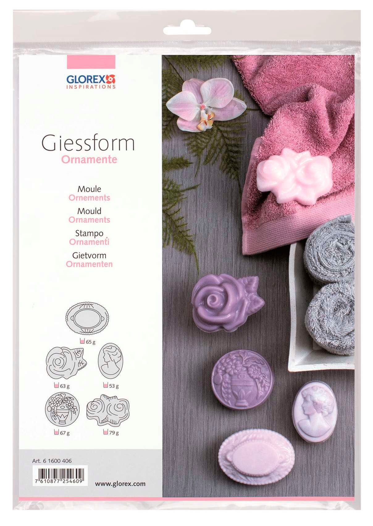 Glorex Modellierwerkzeug Gießform Ornamente, 5-tlg