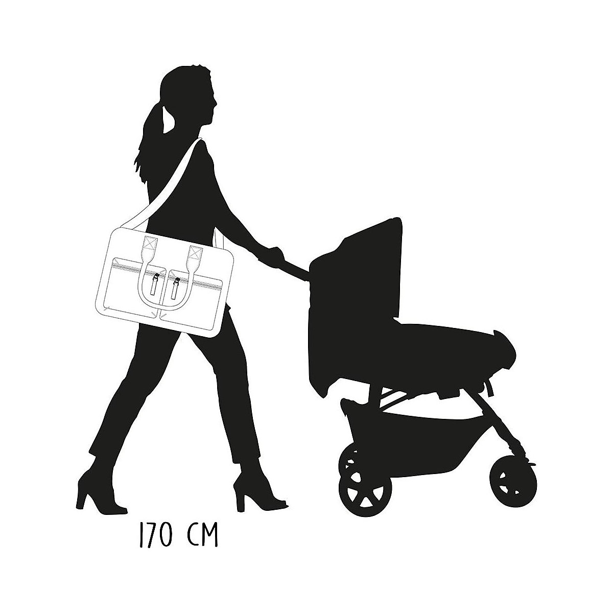 Wickeltasche Vision of Love canvas, grey