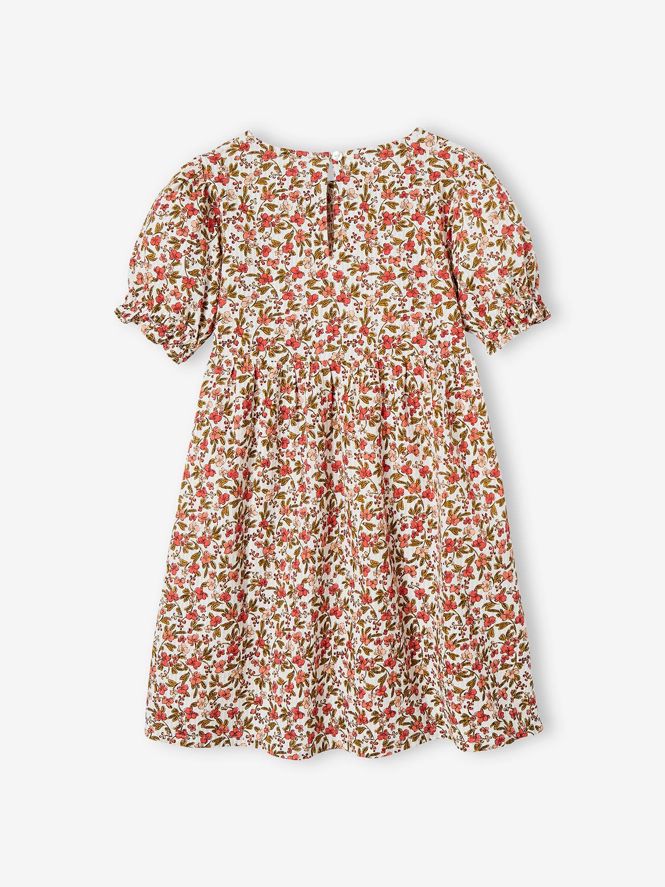 Vertbaudet Mädchen Kleid, gesmokt - rosa nude
