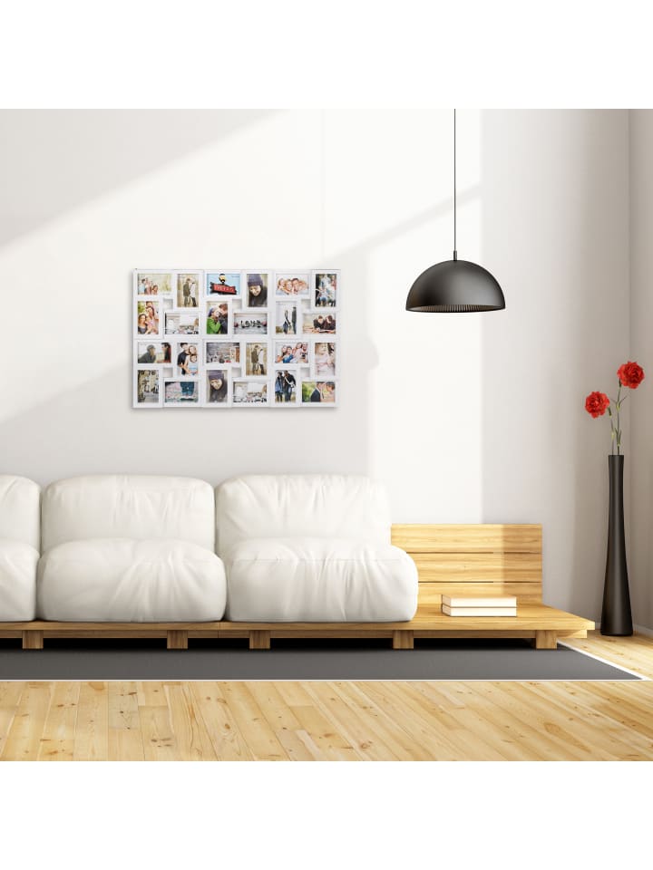relaxdays Bilderrahmen 24 Bilder in Weiß - (B)86 x(H)57 cm günstig kaufen onesize