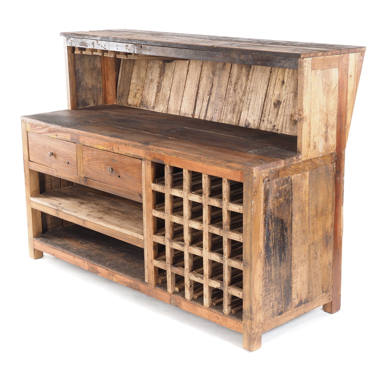 DESIGN DELIGHTS Barschrank Vintage BARSCHRANK 150x110cm(BxH) Shabby Chick Minibar Tresen Altholz