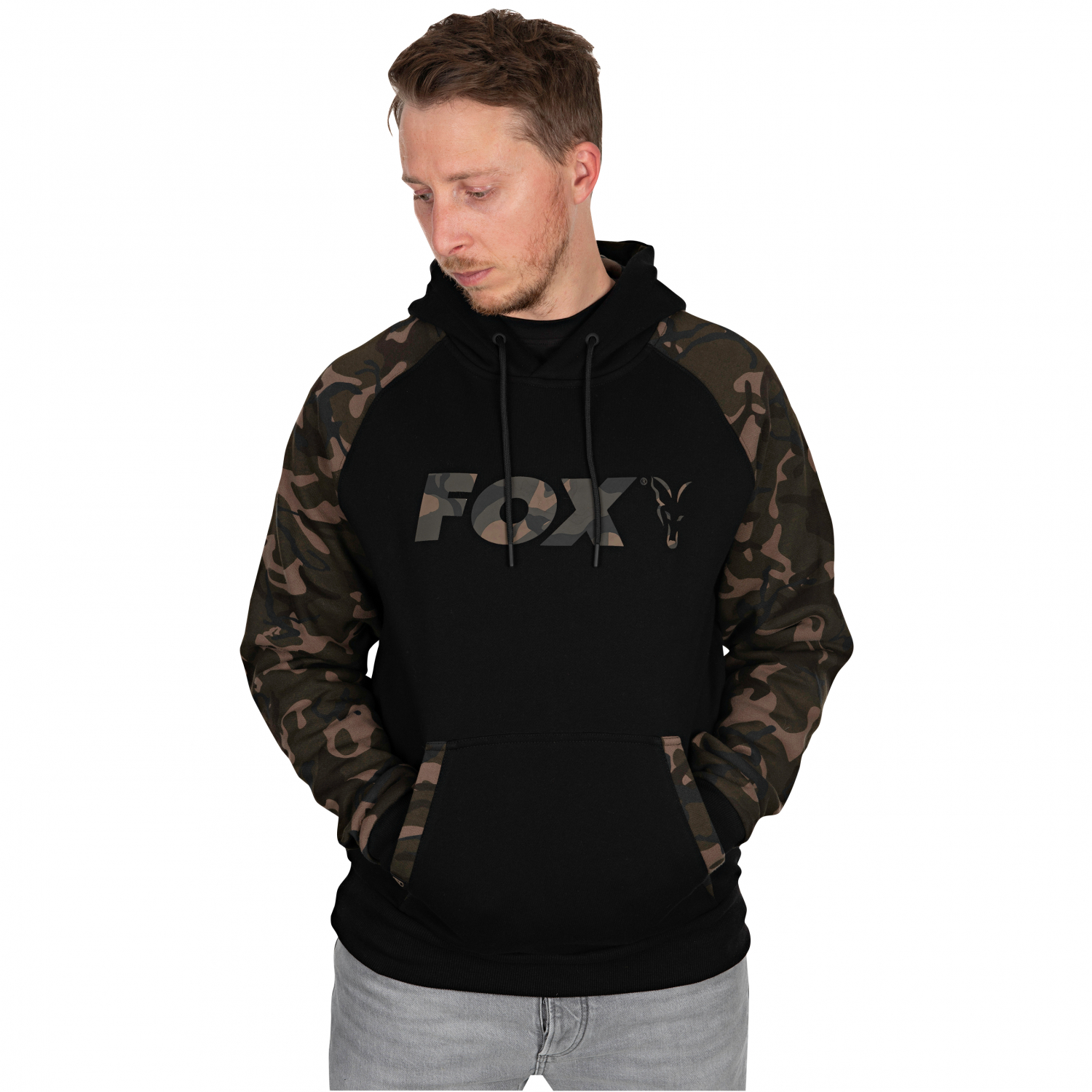 Fox Carp Hoody Raglan Black/Camo