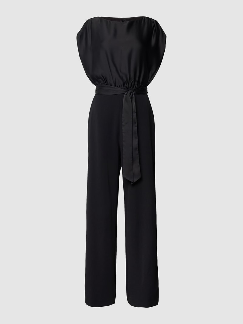 Jumpsuit mit Rundhalsausschnitt in schwarz