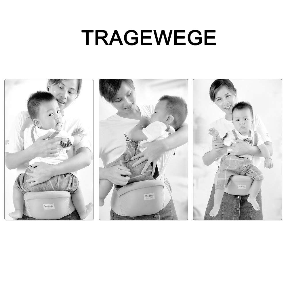 Einemgeld Bauchtrage Baby Hüftsitzträger, mit abnehmbar Tasche Tragehilfe,Einstellbar,360g