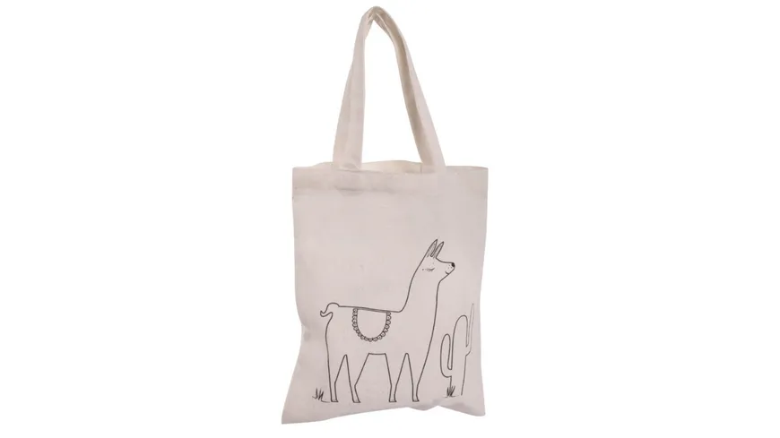 Rayher Baumwoll-Tasche mit Druck - Motiv Lama