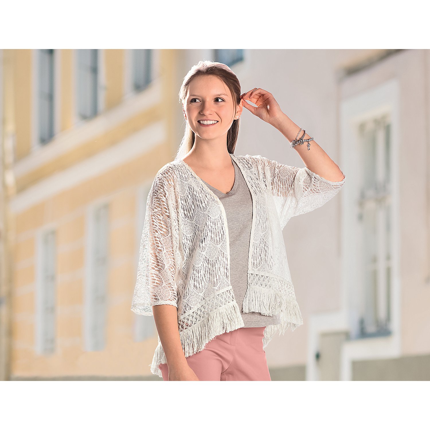 Fransenborte, creme, Breite: 12 cm, Länge: 3 m