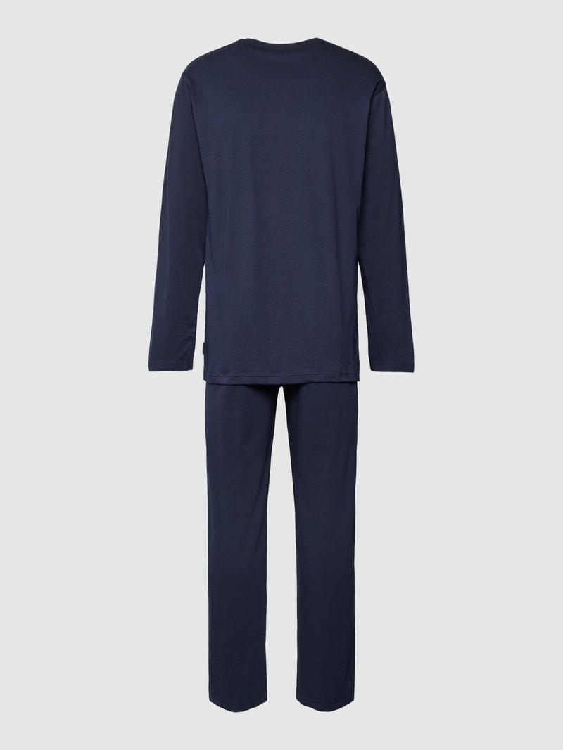 Pyjama mit Motiv-Print in dunkelblau