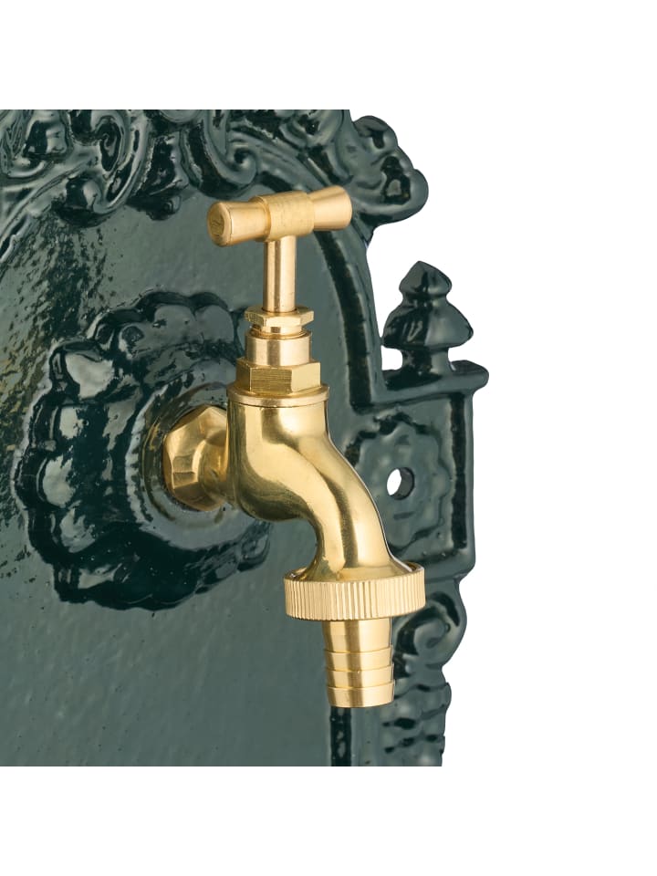 relaxdays Wandbrunnen in Grün/ Gold - (B)24,5 x (H)40 x (T)15 cm günstig kaufen onesize
