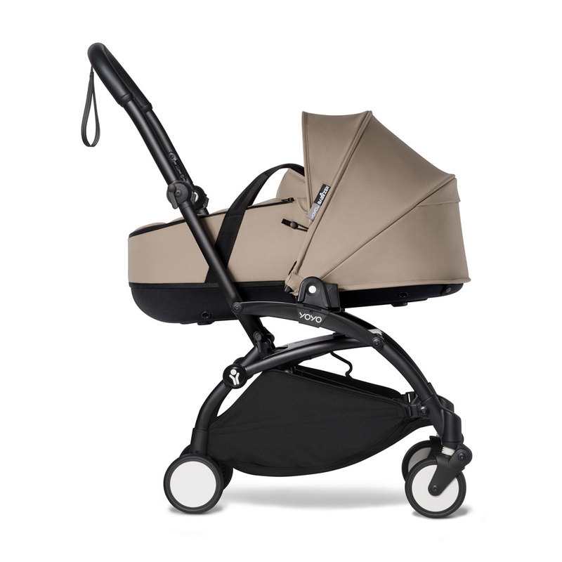 Poussette Yoyo2 4 roues châssis noir nacelle taupe Babyzen