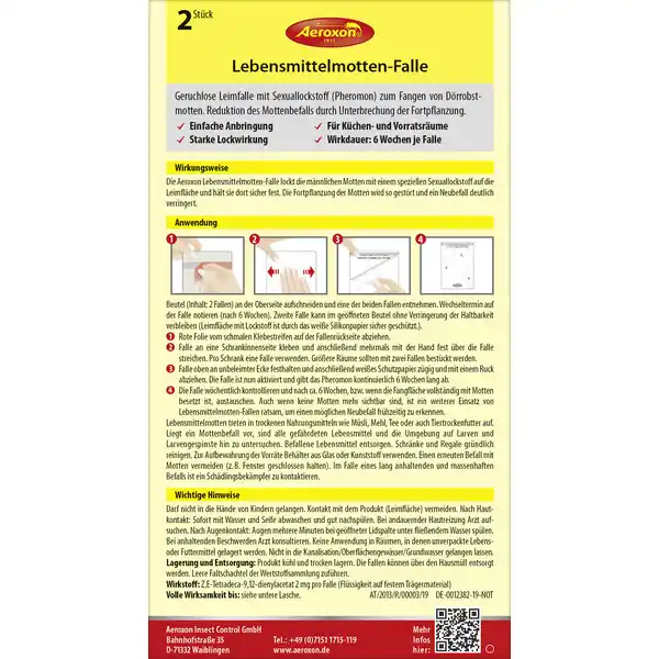 Lebensmittel Mottenfalle
