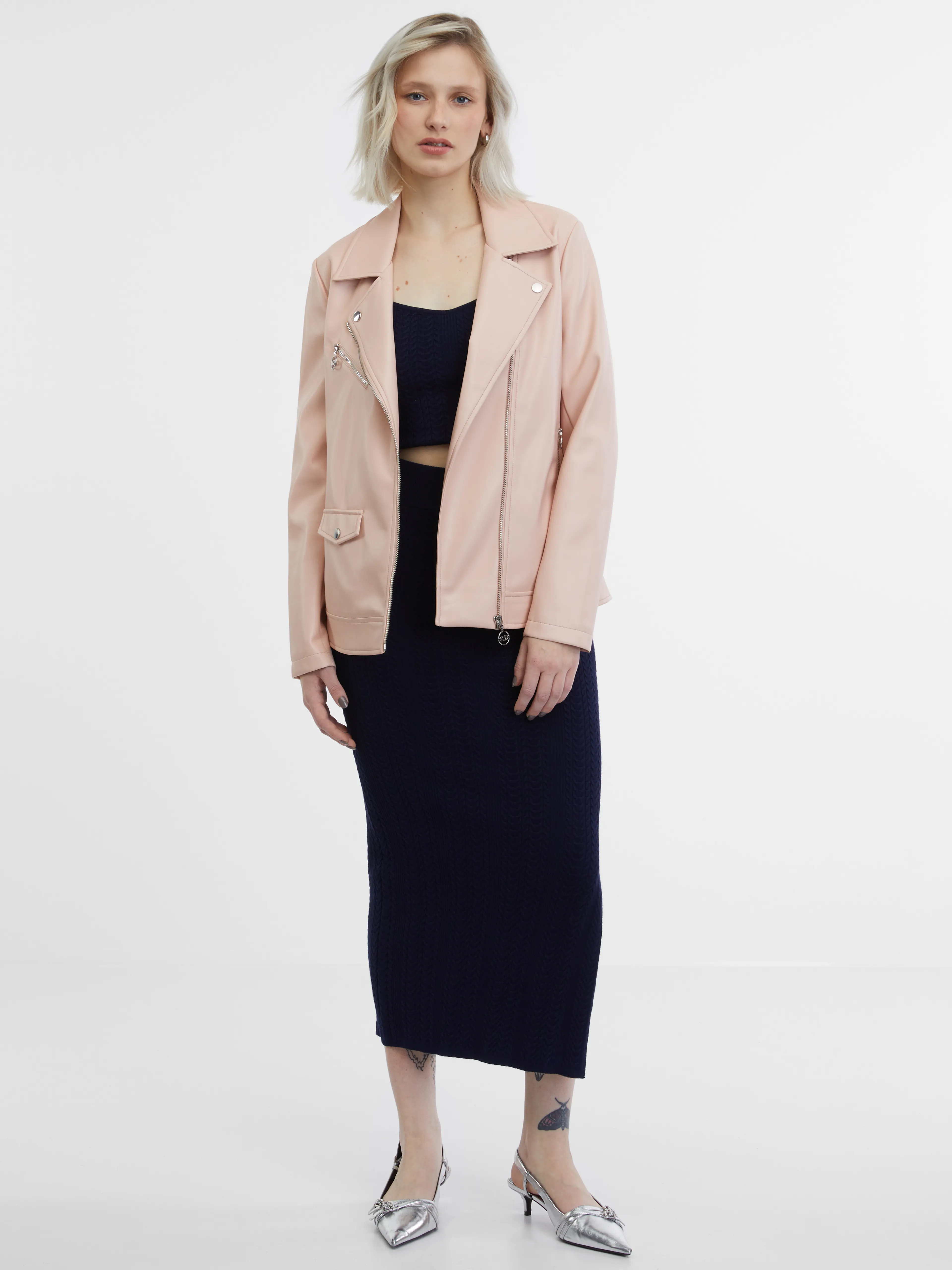 Hellrosa Damen Lederjacke ORSAY