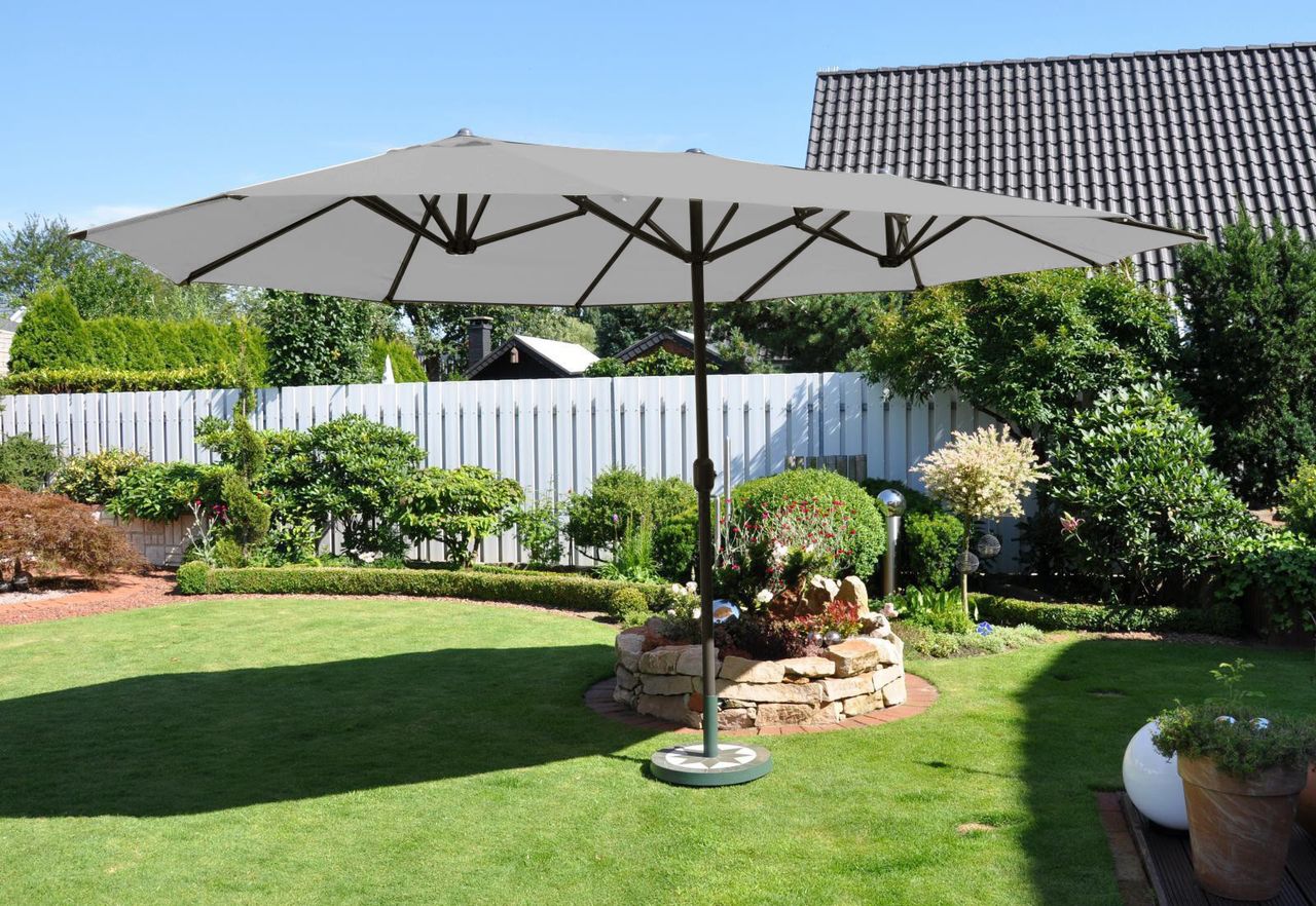 Solax Sunshine XXL-Oval-Sonnenschirm, Grau
