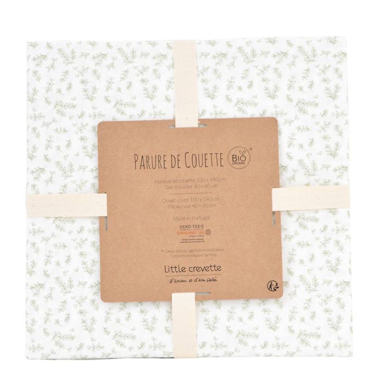Parure de lit 100x140 cm en coton bio* Petit Buis beige