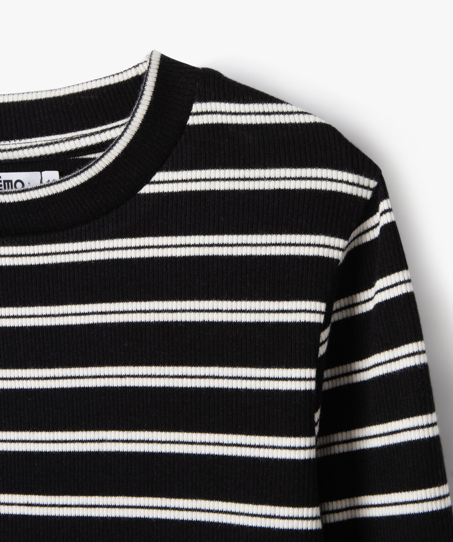 Tee-shirt à manches longues en maille ctelée fille raye | GEMO