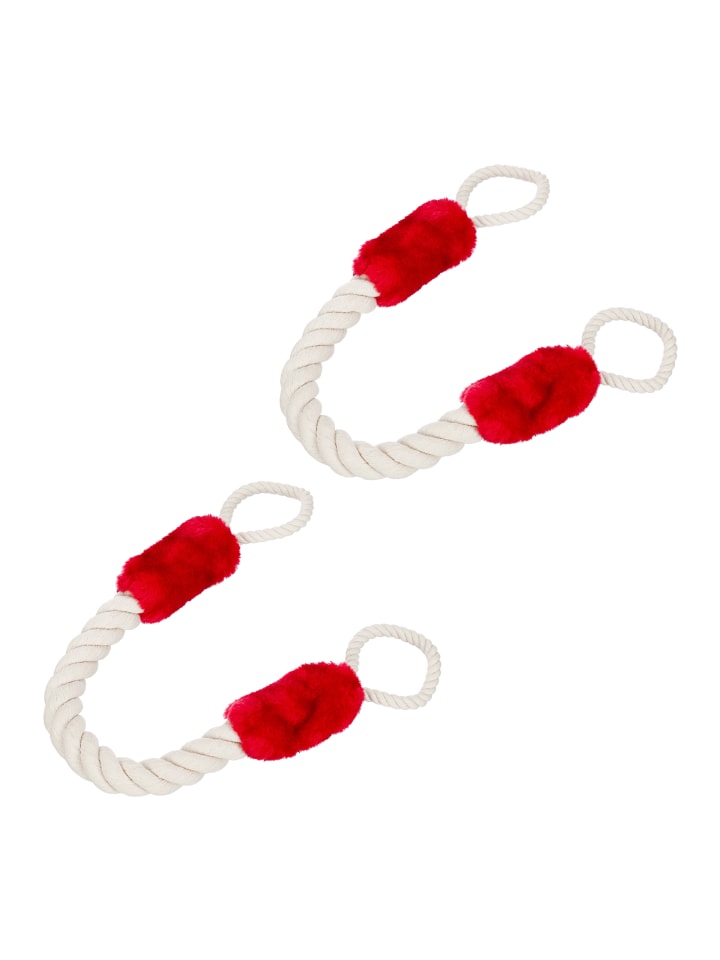 relaxdays 2 x Türkordel in Creme/ Rot günstig kaufen onesize