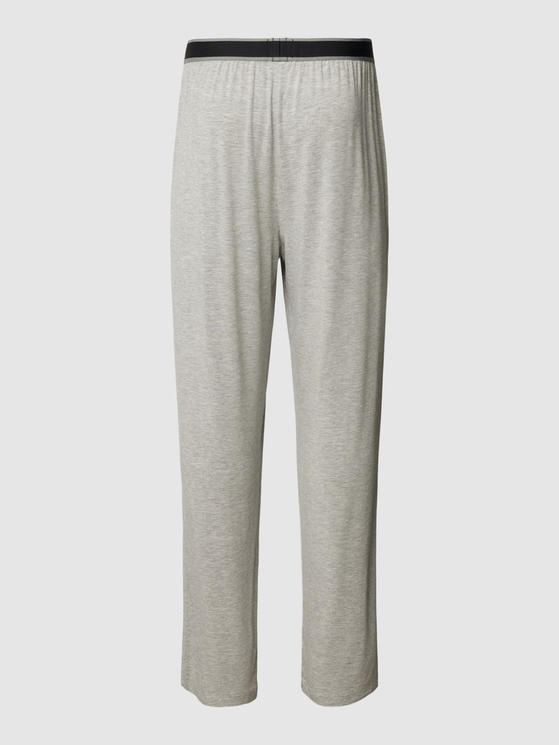 Pyjama-Hose mit elastischem Logo-Bund in mittelgrau meliert
