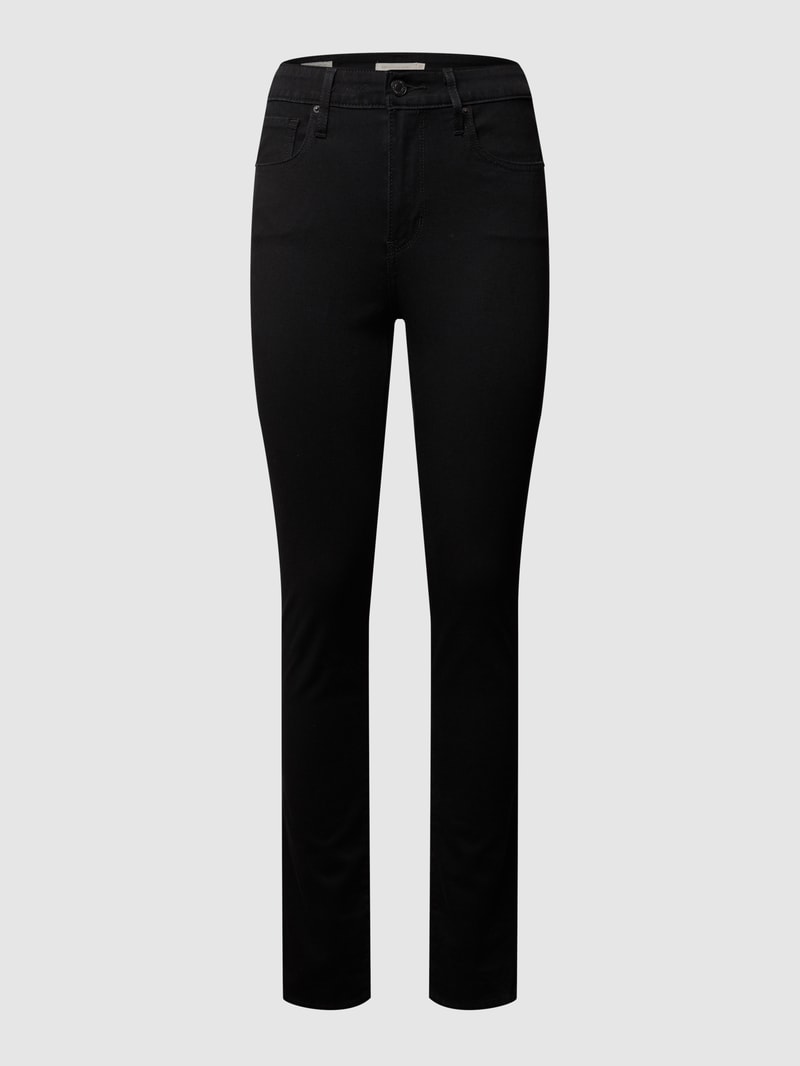 High Rise Skinny Fit Jeans mit Stretch-Anteil in schwarz