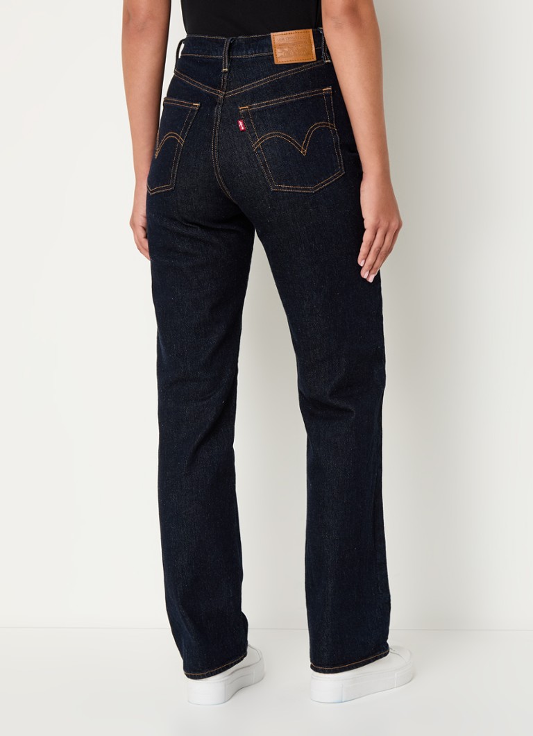 Levi's Ribcage high waist straight leg jeans with dark wash