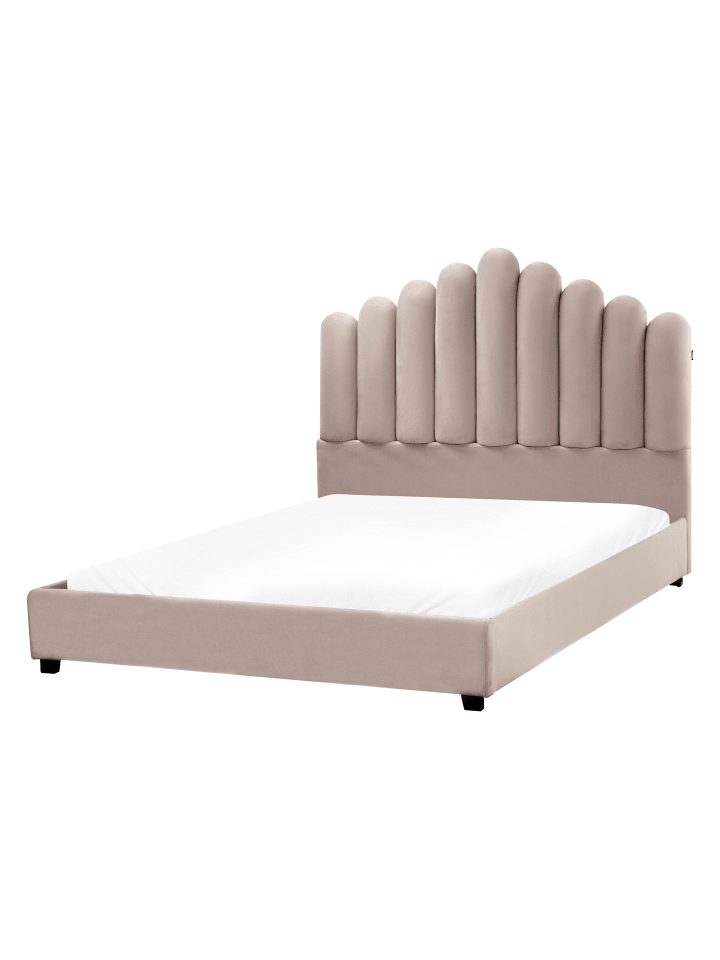 Beliani Doppelbett VINCENNES in Beige/Schwarz - (W) 145 x (H) 124 x (L) 213 cm günstig kaufen onesize