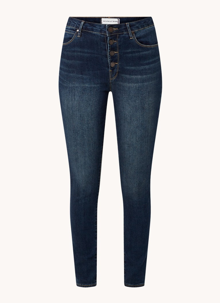 Articles Of Society Britney mid waist skinny jeans with dark wash