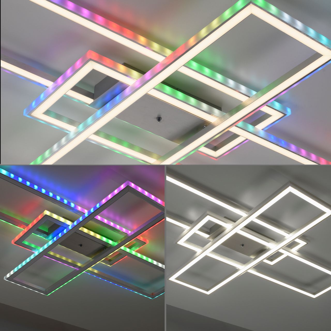 JUST LIGHT LeuchtenDirekt LED Deckenleuchte FELIX60, Downlight: CCT, Sidlight: RGB, dimmbar, IR-Fernbedienung, IP20