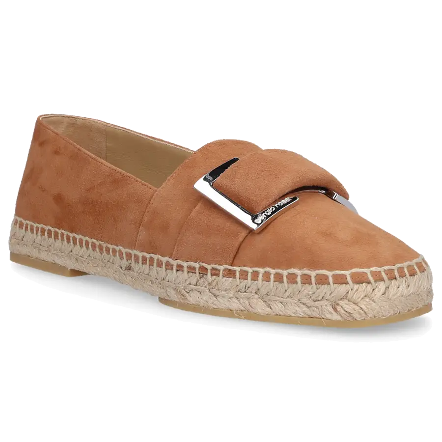 Sergio Rossi - Espadrilles SR PRINCE 010 Veloursleder Logo Metallisch beige - beige