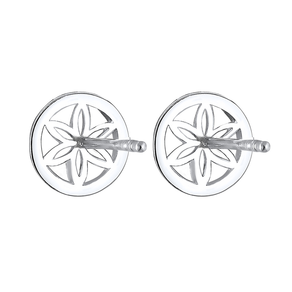 Elli Elli Boucles d'Oreilles Femme Ornament Fleur en Argent 925 Boucles d'oreilles