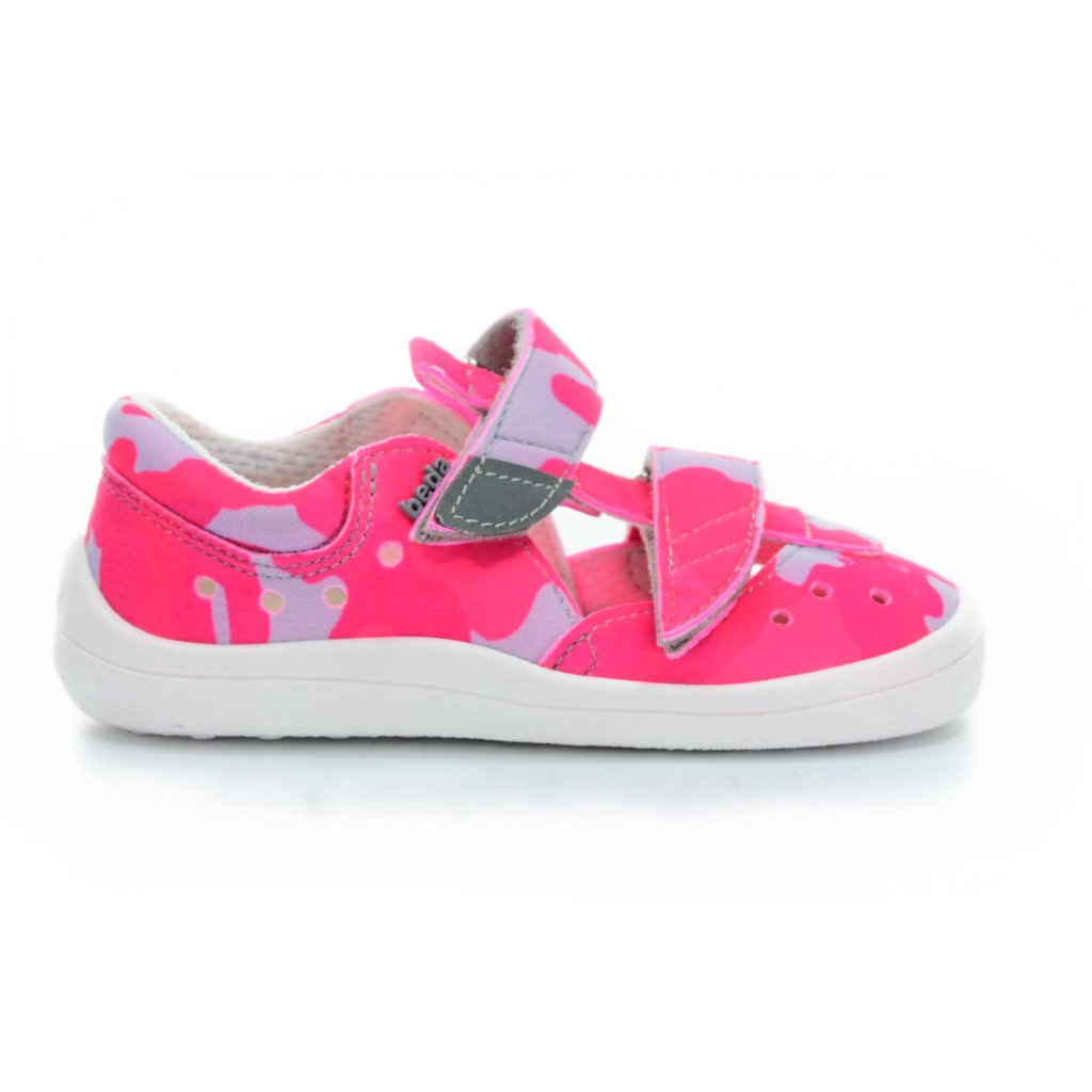 Beda Pink Military Barfußsandalen Klett (BF 0001 / SD / W / NP)