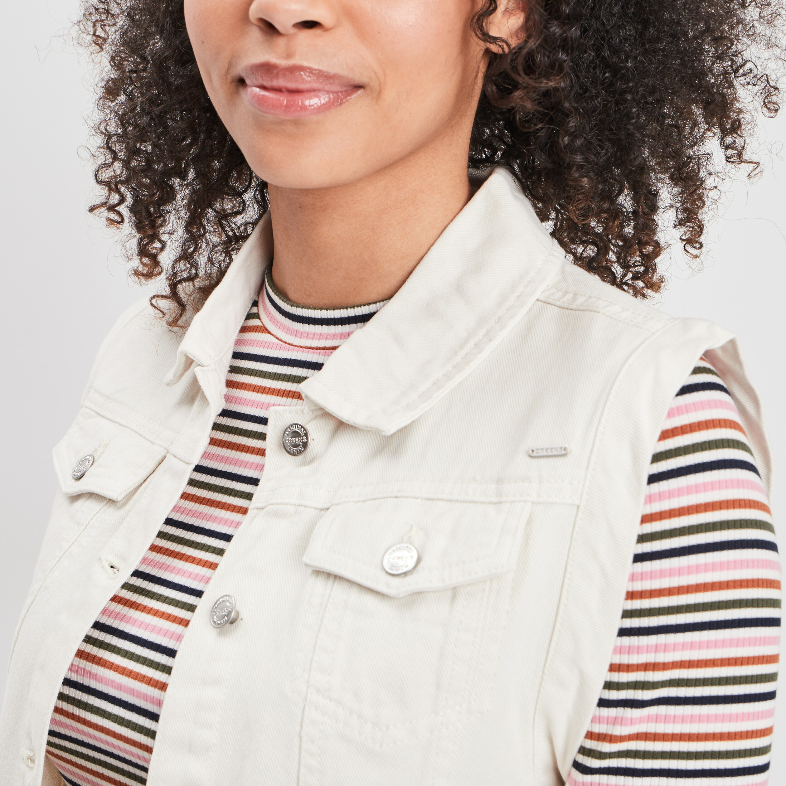 Veste droite sans manches blanc femme | La Halle