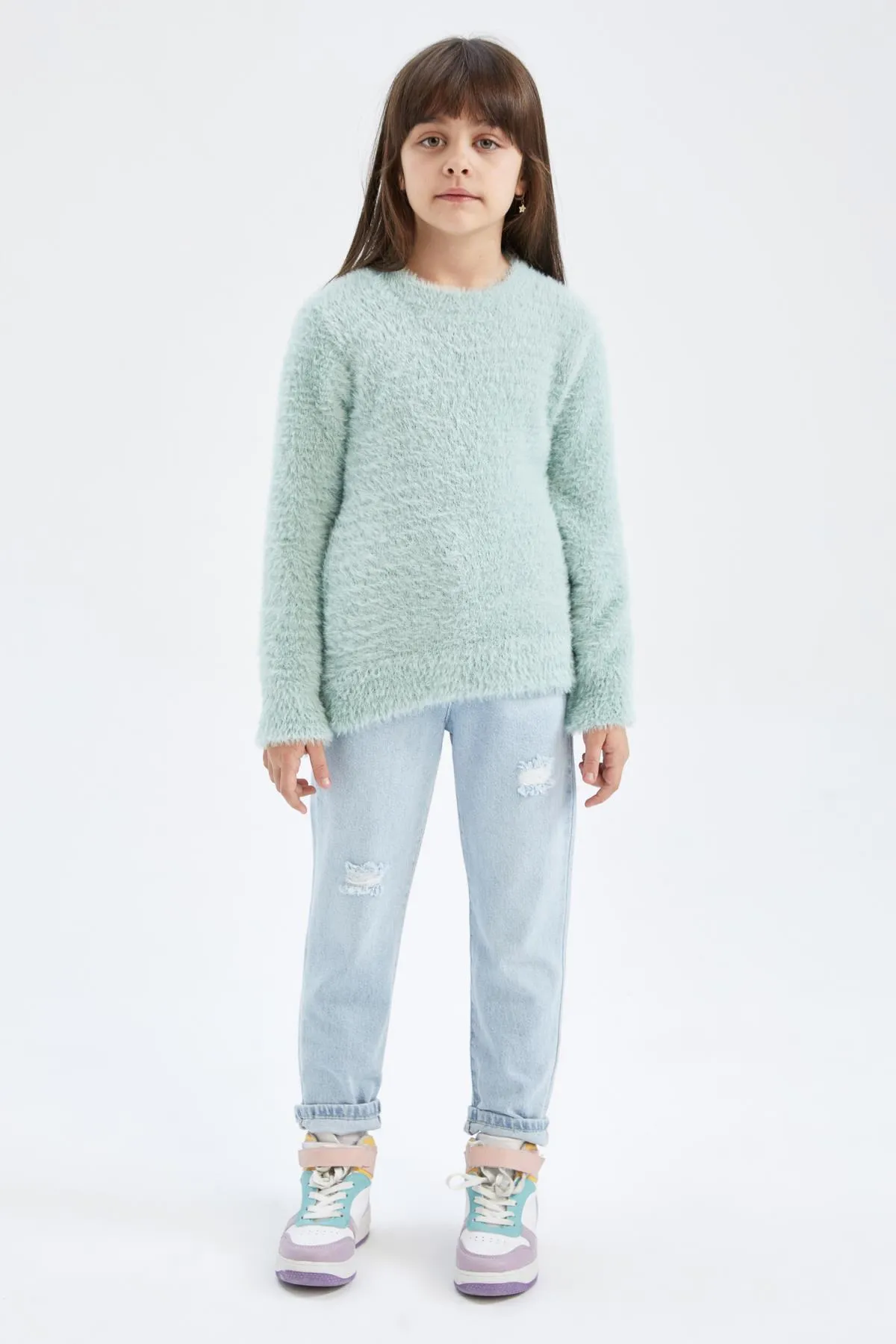 DeFacto  Weicher Mädchenpullover mit Rundhalsausschnitt