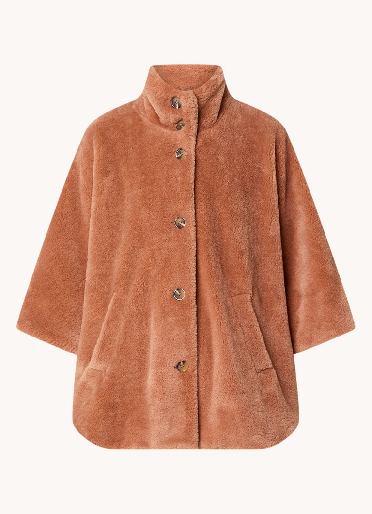 Poncho de pluș Xandres Cocie cu buzunare laterale