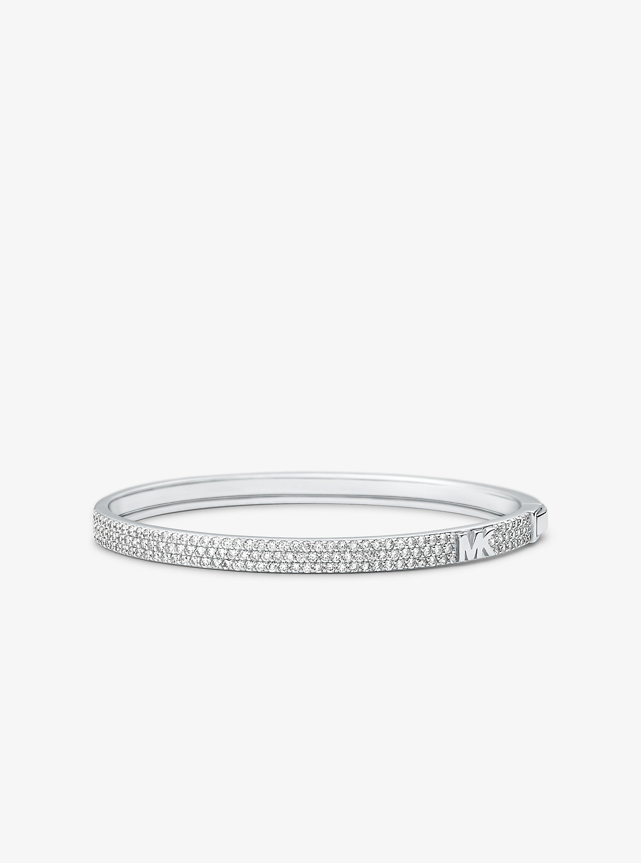 Armring med logo og pavébelagt sterlingsølv i edelmetall – SØLV