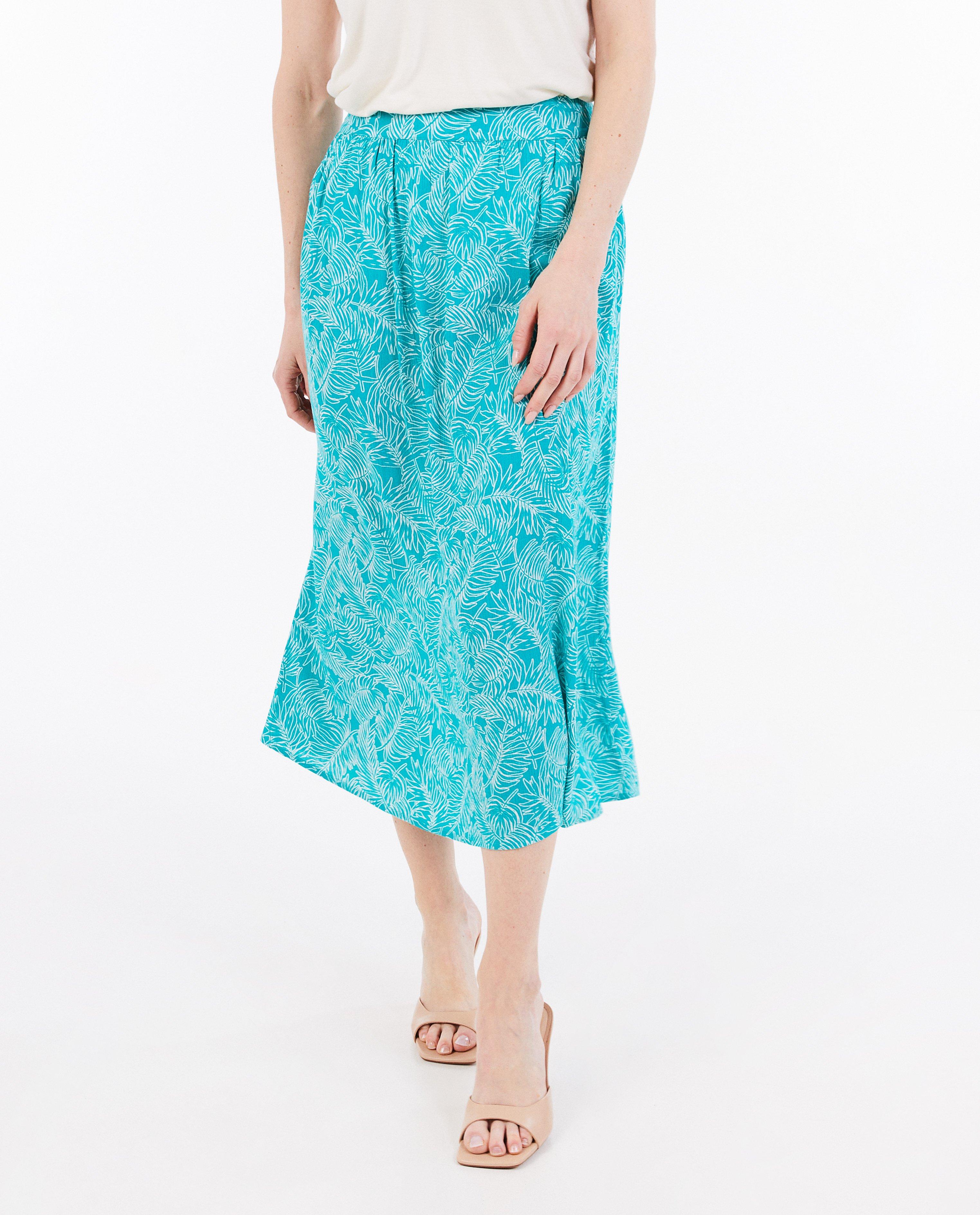 Sora Rok med plantprint khaki
