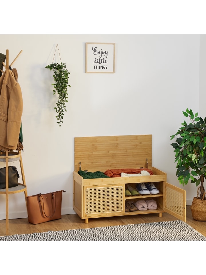 relaxdays Schuhbank in Natur - (B)90 x (H)45 x (T)37 cm günstig kaufen onesize