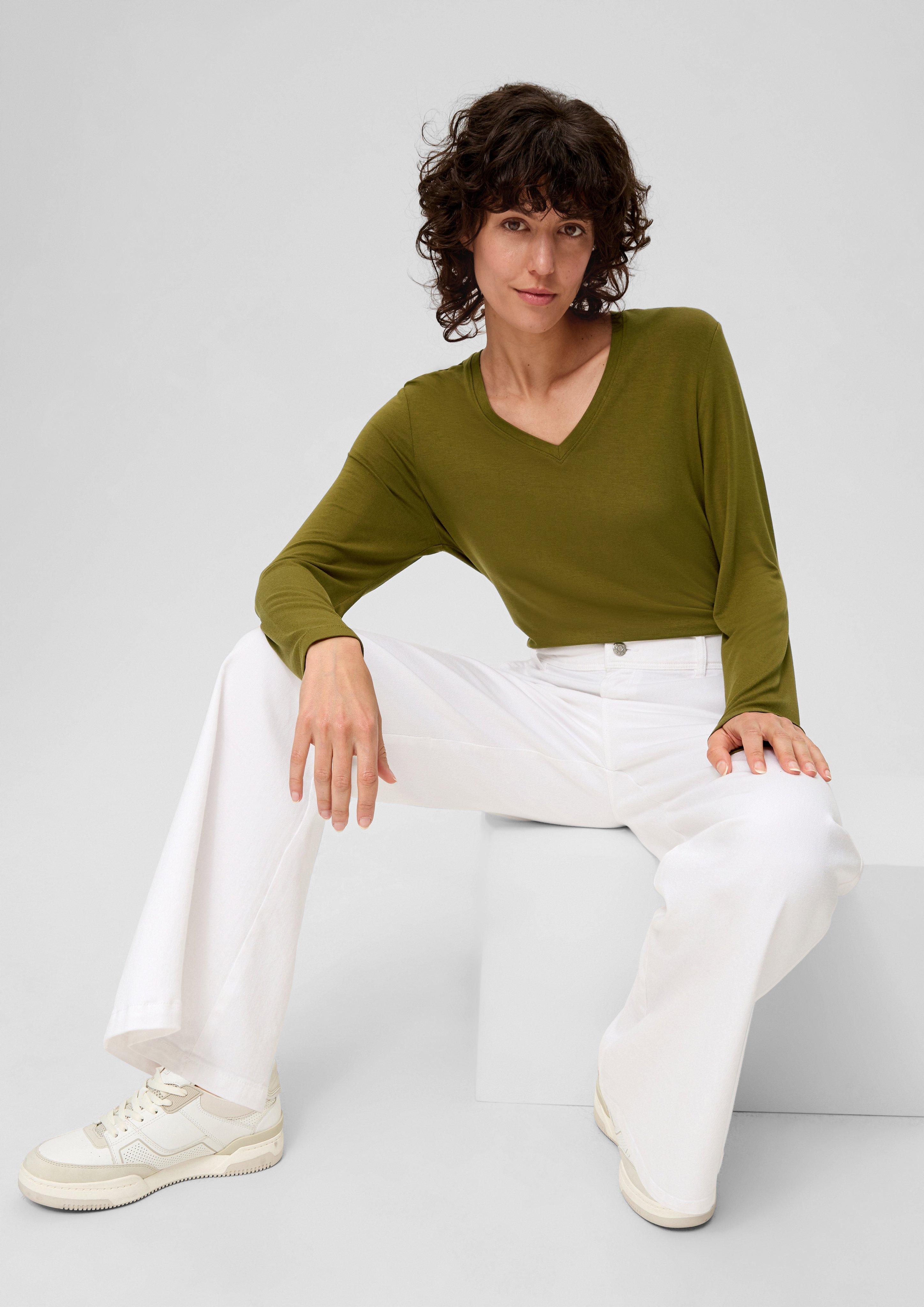 Longsleeve mit V-Neck  2138967-7734