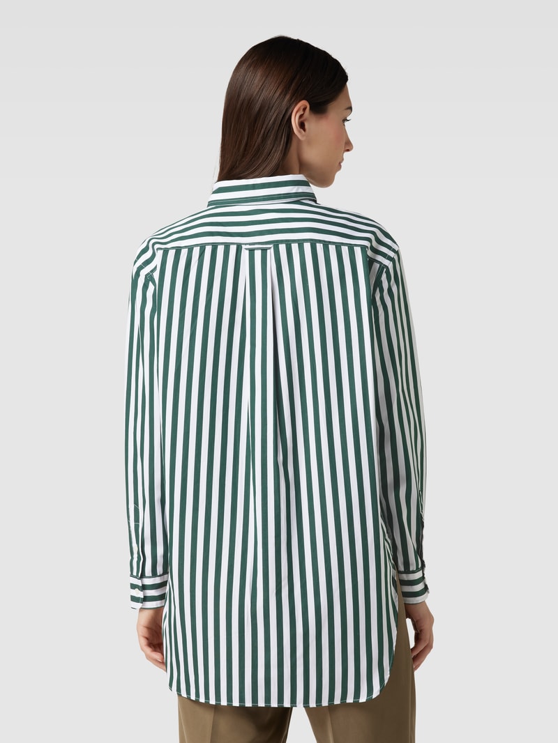 Bluse mit Streifenmuster in olivgrün