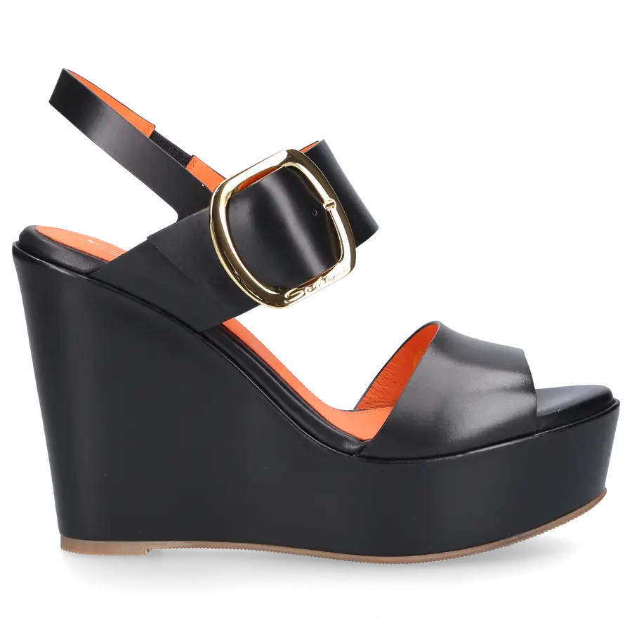 Santoni - Plateausandalen 70344 Kalbsleder - schwarz