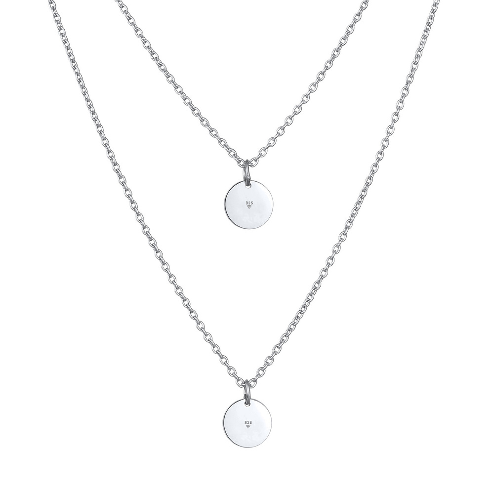 Elli Elli Collier Pendentif femme plaque geographique en argent massif 925 collier