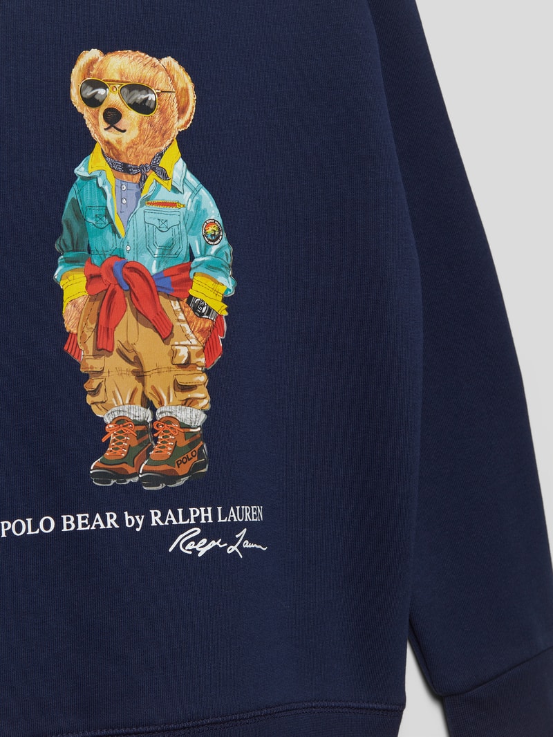 Sweatshirt mit Motiv-Detail in marineblau