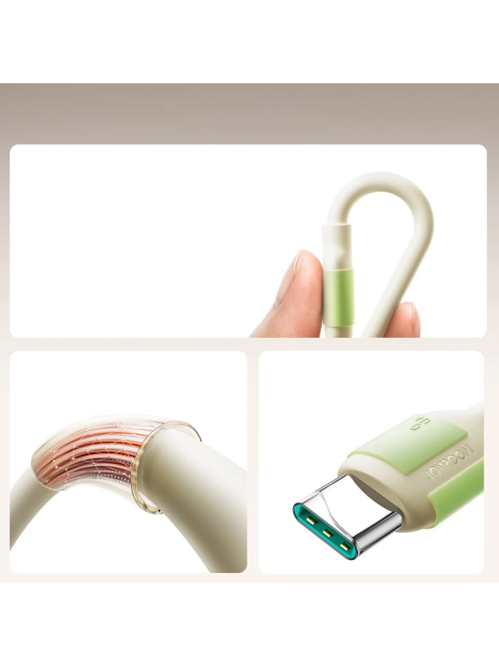 COFI 1453 Joyroom S-A53 3A USB-A - USB-C Kabel  fluoreszierender Spitze - Beige in Beige günstig kaufen